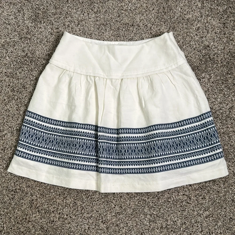 J crew cotton skyline in cabana jaguard mini skirt size 2